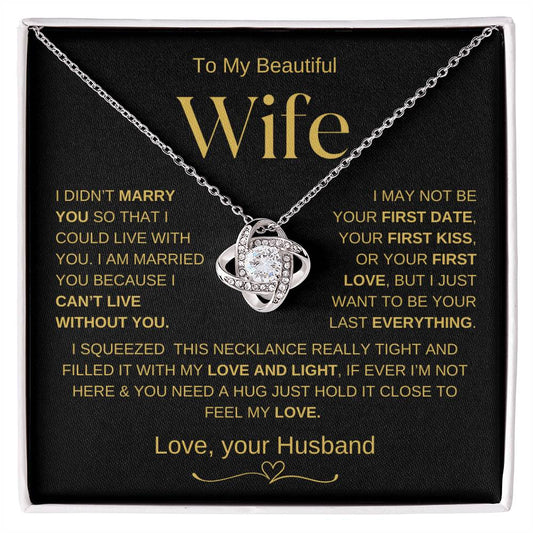 To My Beautiful Wife | Love Knot Necklace | BGJ2