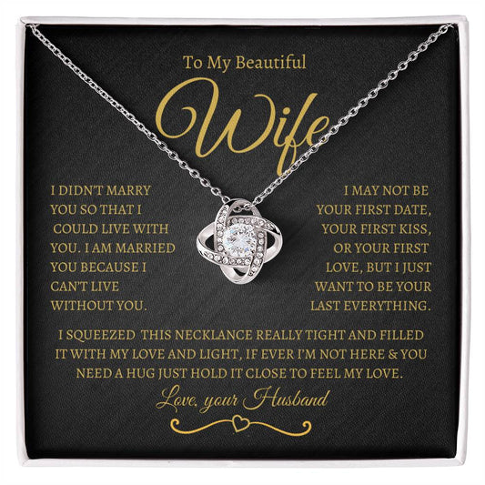 To My Beautiful Wife | Love Knot Necklace | BGB