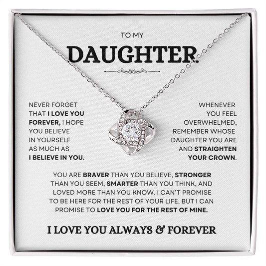 To My Daughter Love Always | " I Believe In You"  | Love Knot Necklace