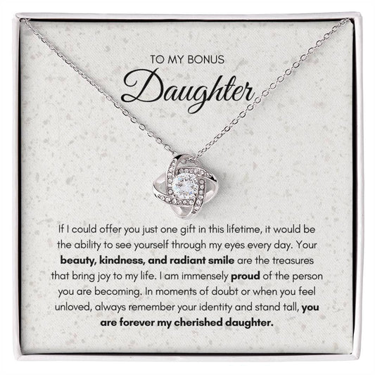 To Bonus Daughter From Mom or Dad | "Your Beauty, Kindness And Radiant Smile" | Love Know Necklace