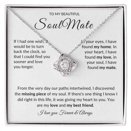 Soulmate | "You Are My Love & Best Friend" | Love Knot Necklace