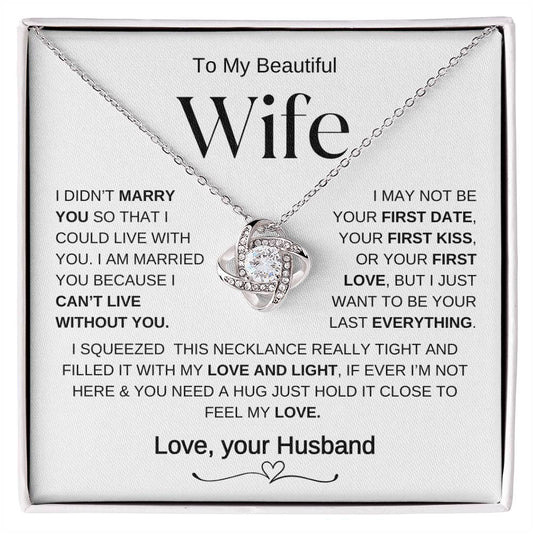 To My Beautiful Wife | Love Knot Necklace | WBJ1