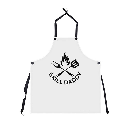 Grill Daddy Apron | Black Graphic on White