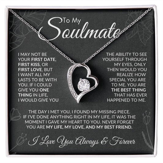 To My Soulmate | "I Want All My Lasts To Be With You" | Love Knot Necklace | Leaf Relief