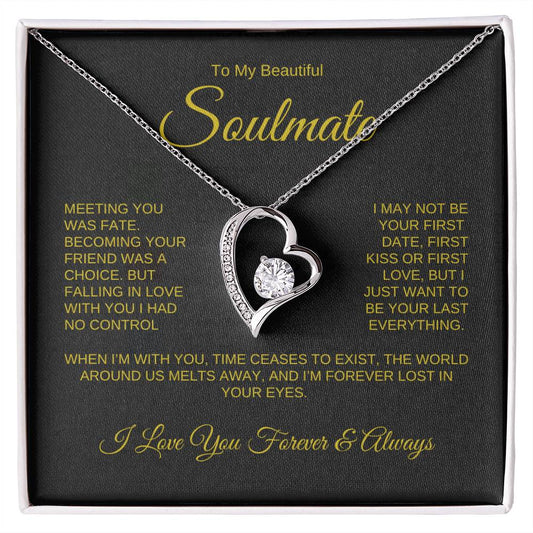 To My Beautiful Soulmate | "Meeting You Was Fate" | Forever Love Necklace
