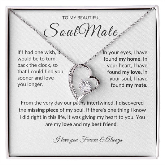 To My Soulmate | Forever Love Necklace | "The Missing Piece To My Soul" | Forever Love Necklace