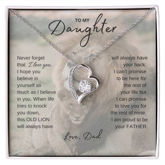 To My Daughter Love Dad | "I Love You" | Forever Love Necklace